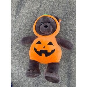Holiday Home Brown Bear with Pumpkin Hoodie 20 Inch Halloween Plush Stuffed Toy
